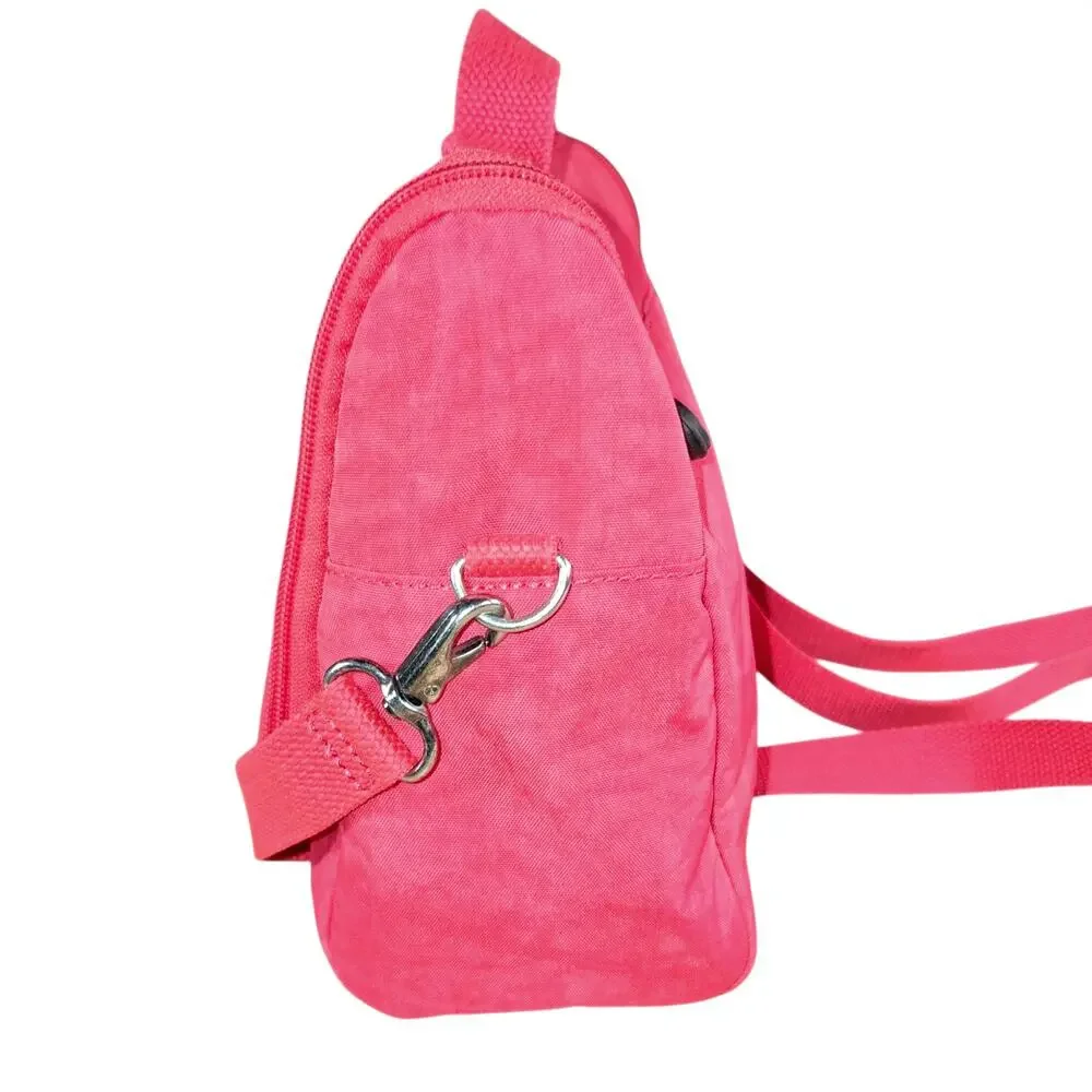Kipling Kichirou Cross Body Nylon Insulated Lunch Box Bag Melon Pink Textured